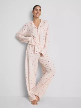 Stacey Solomon boyfriend-stijl pyjama met gingham-ruitjes