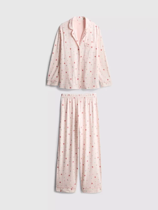 Stacey Solomon boyfriend-stijl pyjama met gingham-ruitjes
