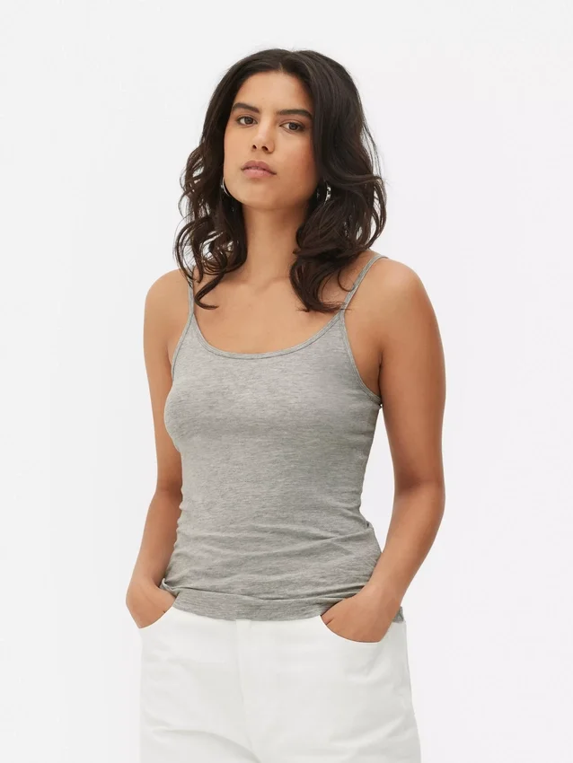 Stretch-cami met ronde hals