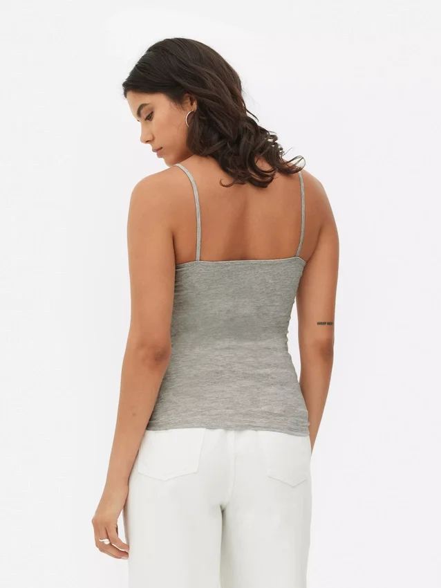 Stretch-cami met ronde hals
