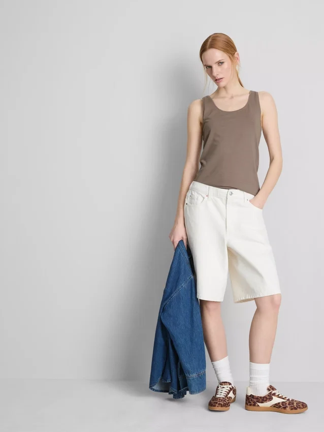 Stretch-top met hoog katoengehalte