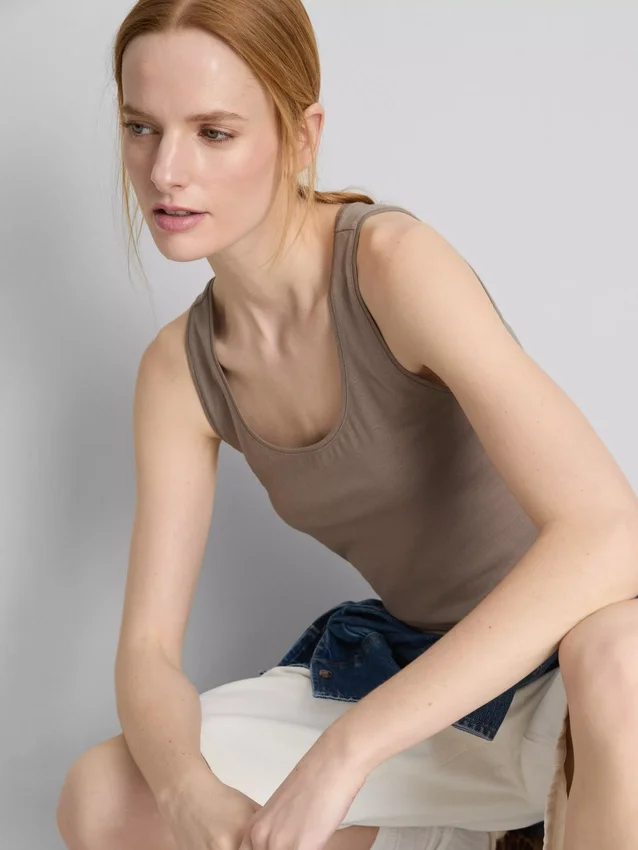 Stretch-top met hoog katoengehalte