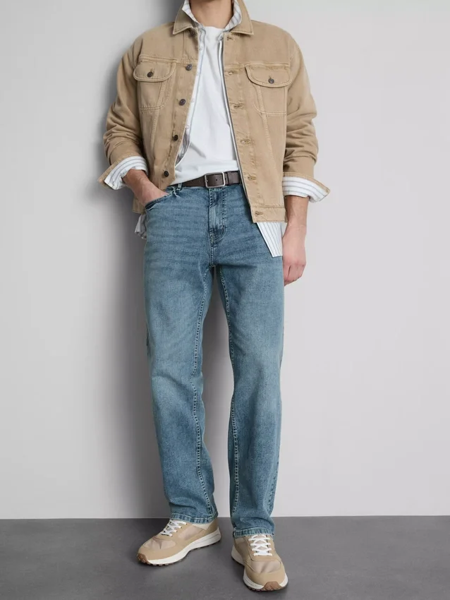 Stretchjeans met rechte pijpen