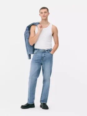 Stretchjeans met rechte pijpen