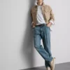 Stretchjeans met rechte pijpen