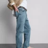 Stretchjeans met rechte pijpen