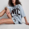 Sweatshirt met drop-sleeves van katoenrijk materiaal uit NYC