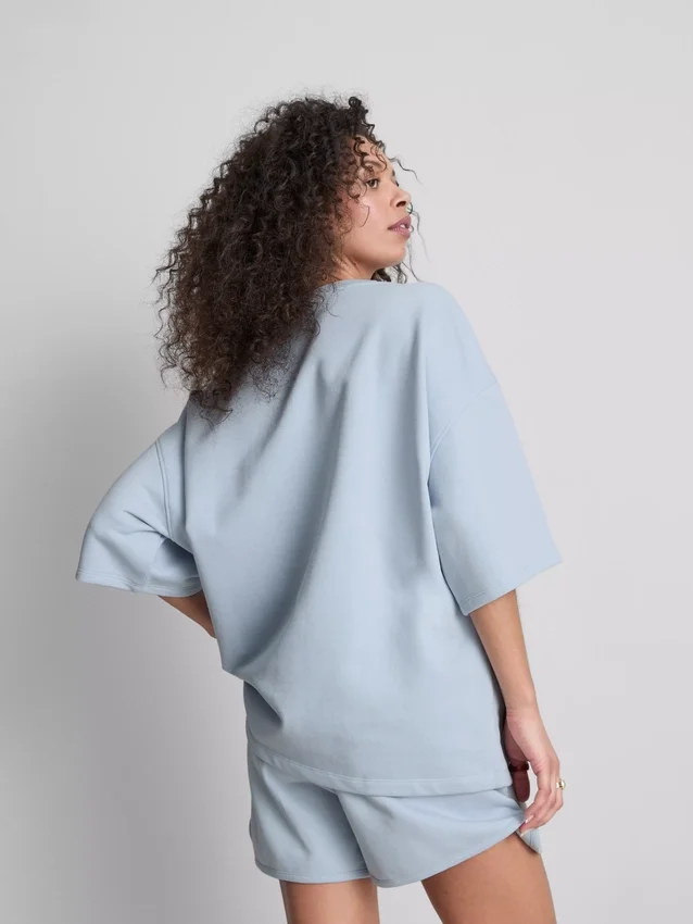 Sweatshirt met drop-sleeves van katoenrijk materiaal uit NYC