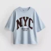 Sweatshirt met drop-sleeves van katoenrijk materiaal uit NYC