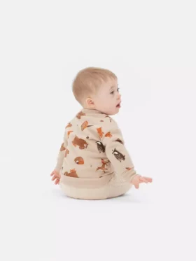Sweatshirt met ronde hals en bosdierenprint