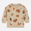Sweatshirt met ronde hals en bosdierenprint