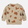 Sweatshirt met ronde hals en bosdierenprint