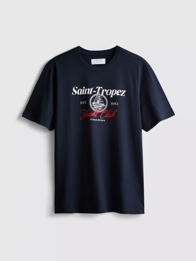 T-shirt met jachtclub-print