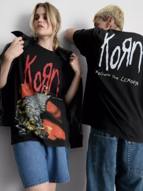 T-shirt met Korn-print