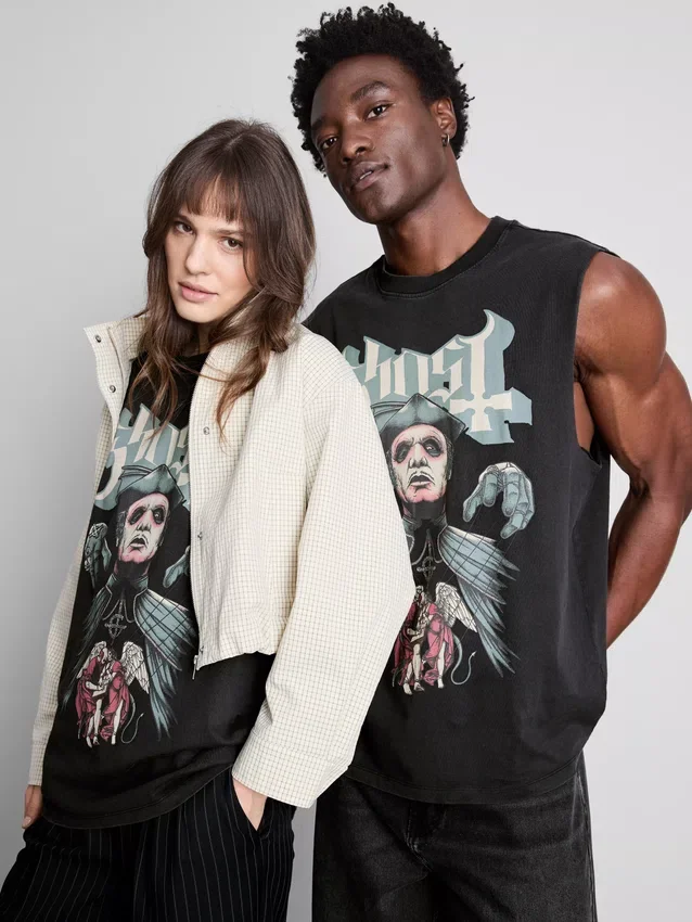 T-shirt met korte mouwen en ‘Ghost’-print