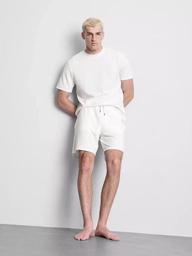 T-shirt met korte mouwen en structuur
