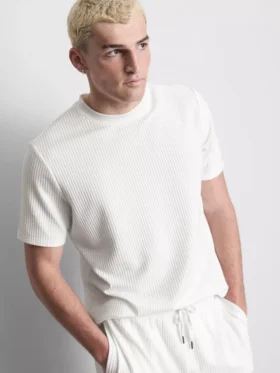 T-shirt met korte mouwen en structuur