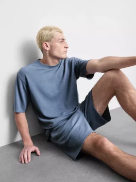 T-shirt met korte mouwen en structuur