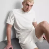 T-shirt met korte mouwen en structuur