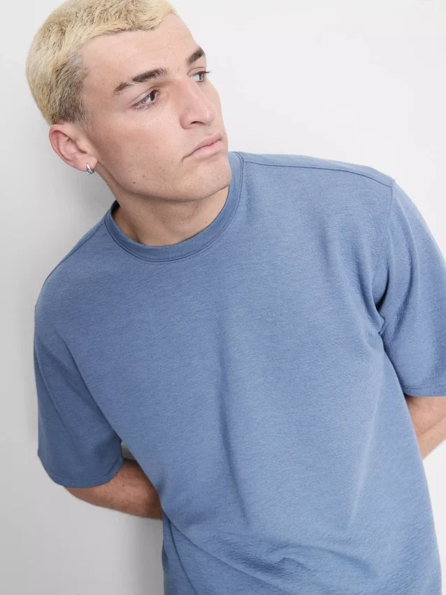 T-shirt met korte mouwen en structuur