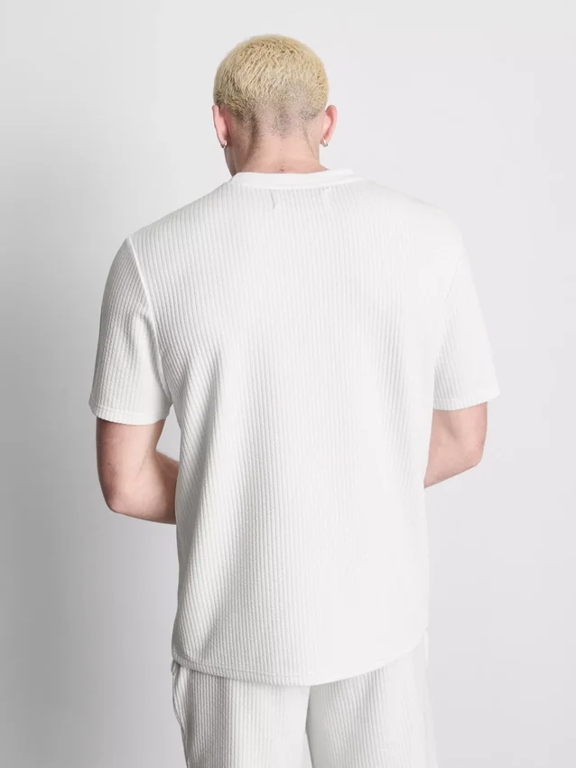 T-shirt met korte mouwen en structuur