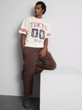 T-shirt met korte mouwen en vervaagde print uit Tokio
