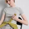 T-shirt met ronde hals en dubbele laag