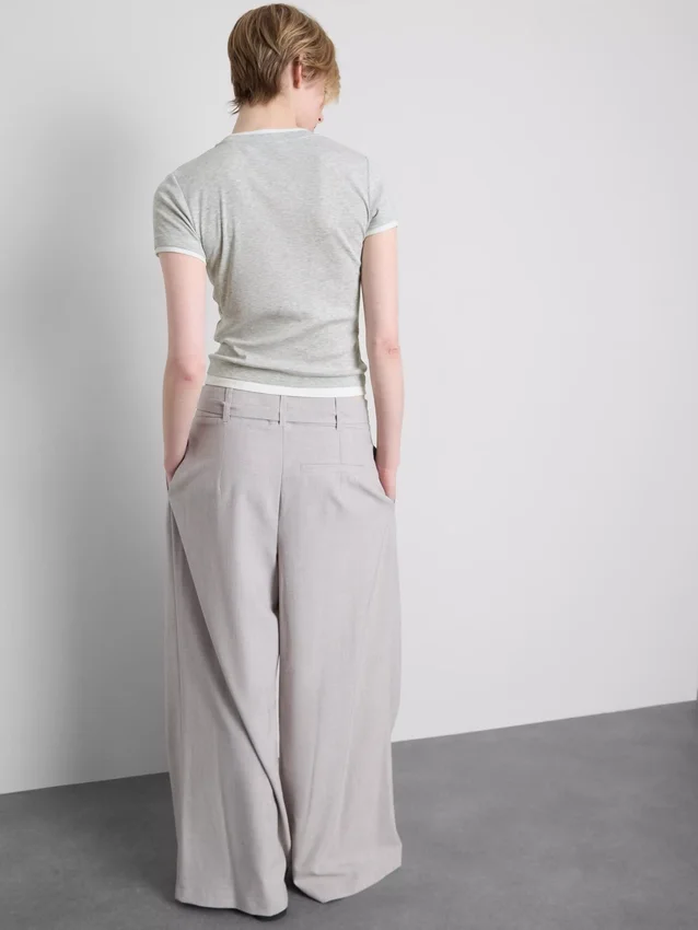 T-shirt met ronde hals en dubbele laag