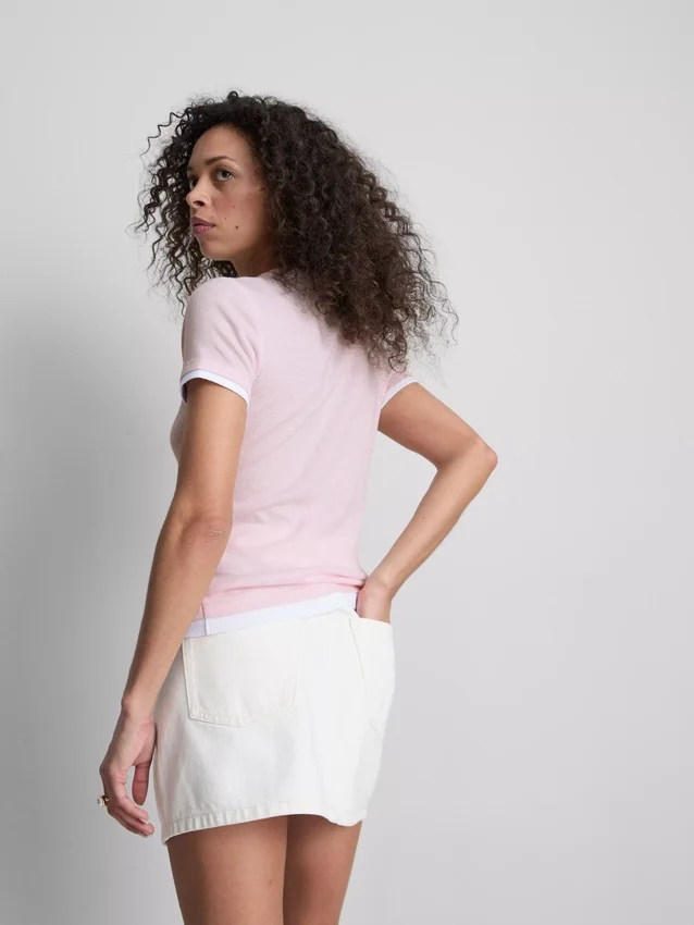 T-shirt met ronde hals en dubbele laag
