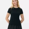 T-shirt met ronde hals en stretch