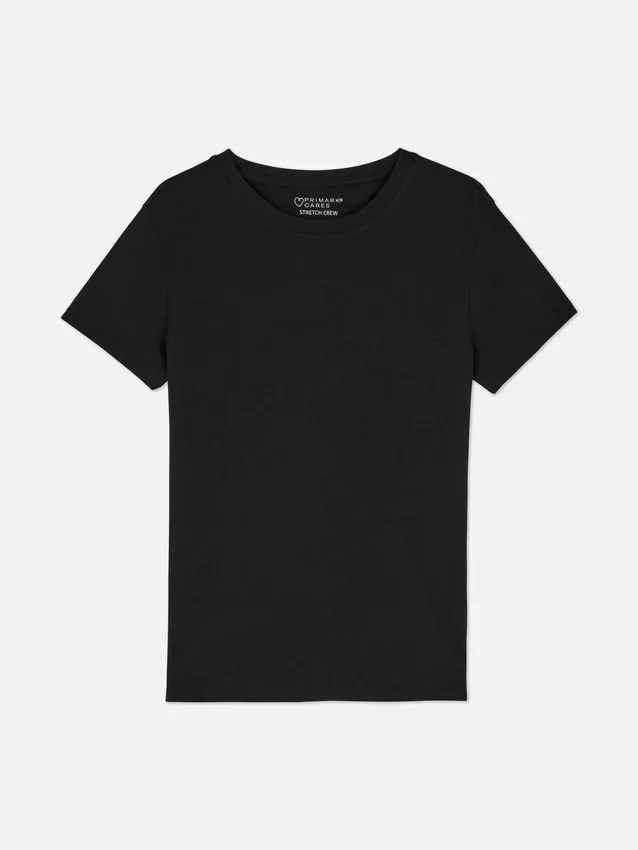 T-shirt met ronde hals en stretch