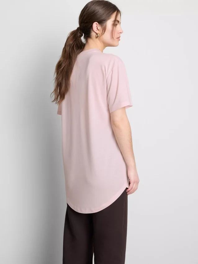 T-shirt met ronde hals en verlengd model