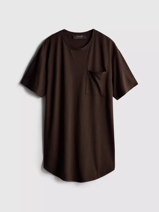 T-shirt met ronde hals en verlengd model