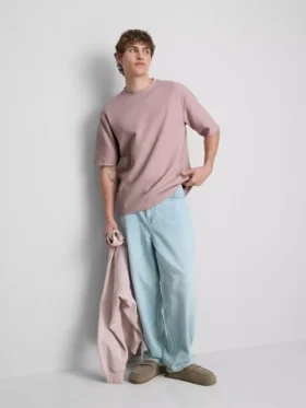T-shirt met textuur en boxy pasvorm
