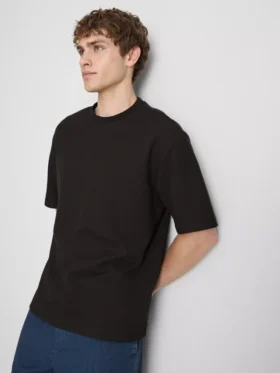 T-shirt met textuur en boxy pasvorm