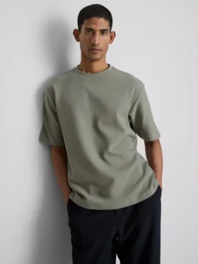 T-shirt met textuur en boxy pasvorm