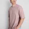 T-shirt met textuur en boxy pasvorm