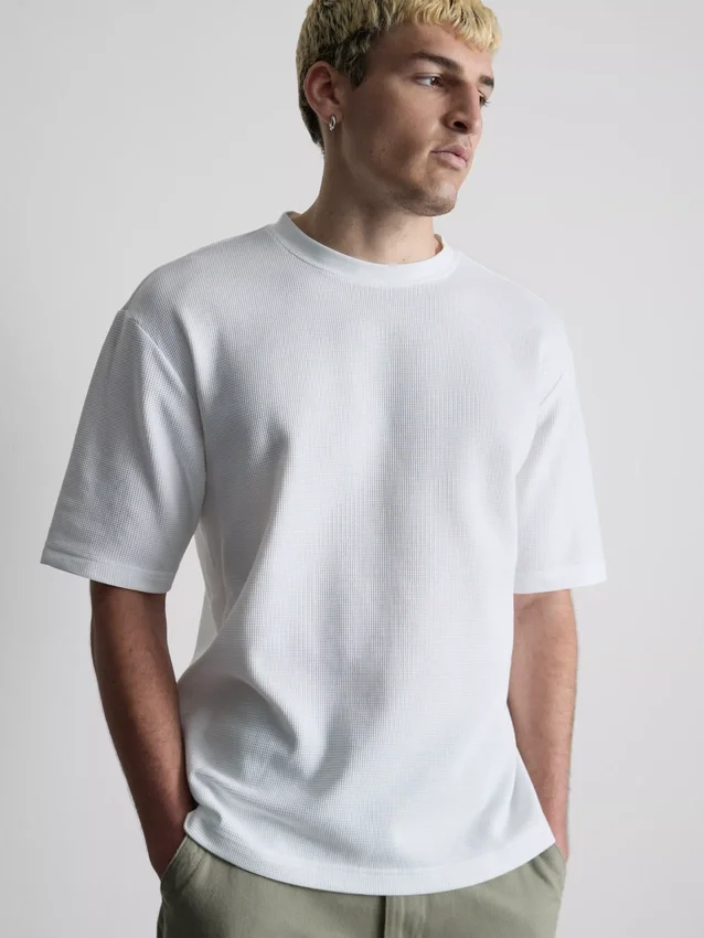 T-shirt met textuur en boxy pasvorm