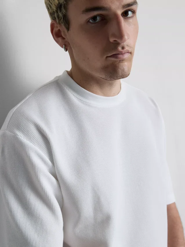 T-shirt met textuur en boxy pasvorm