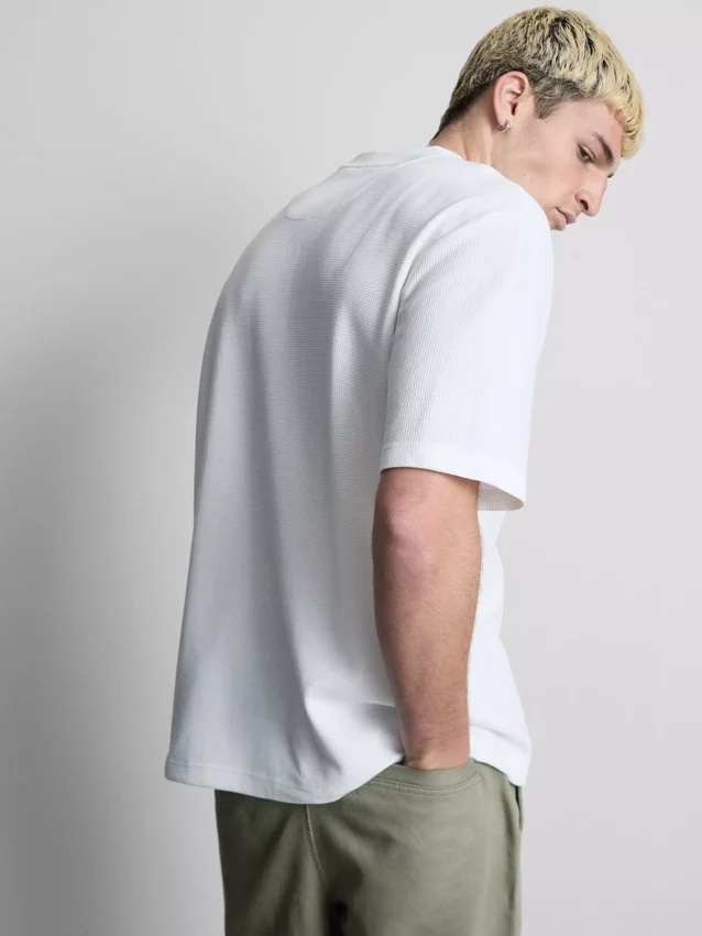 T-shirt met textuur en boxy pasvorm