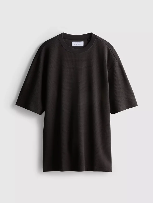 T-shirt met textuur en boxy pasvorm