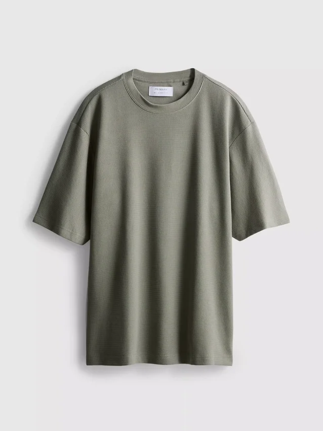T-shirt met textuur en boxy pasvorm