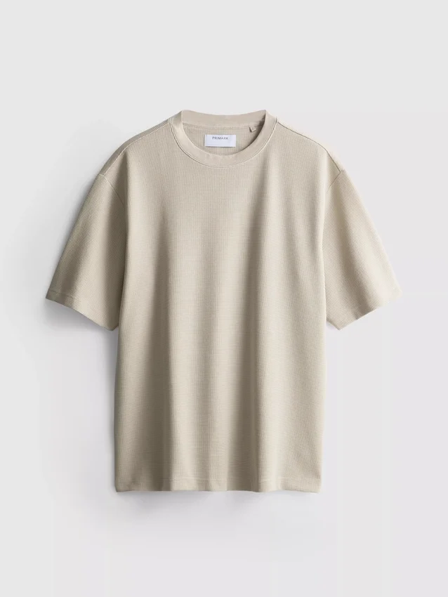 T-shirt met textuur en boxy pasvorm