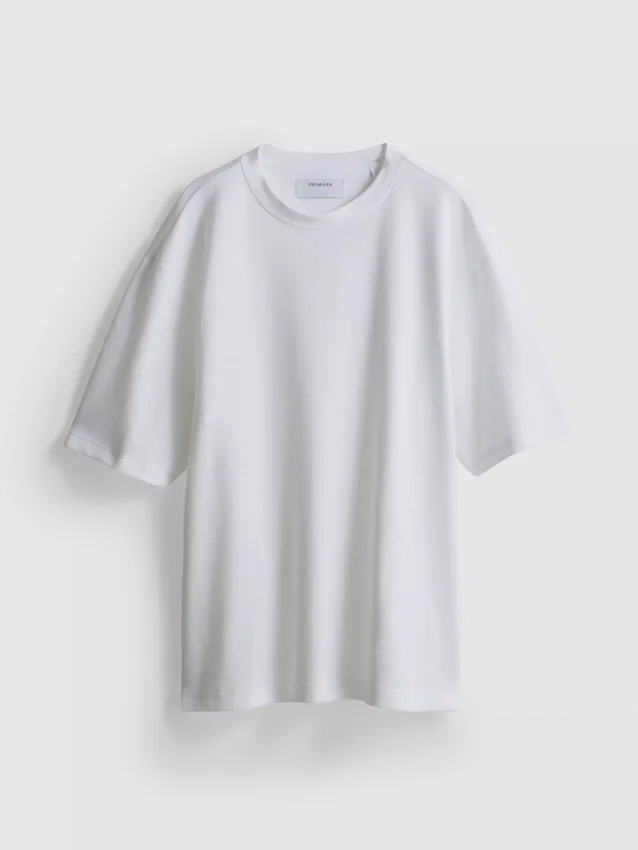 T-shirt met textuur en boxy pasvorm