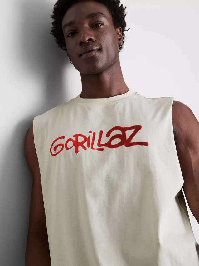 Tanktop met Gorillaz-print