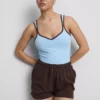 Tanktop met hartvormige halslijn, rijk aan katoen
