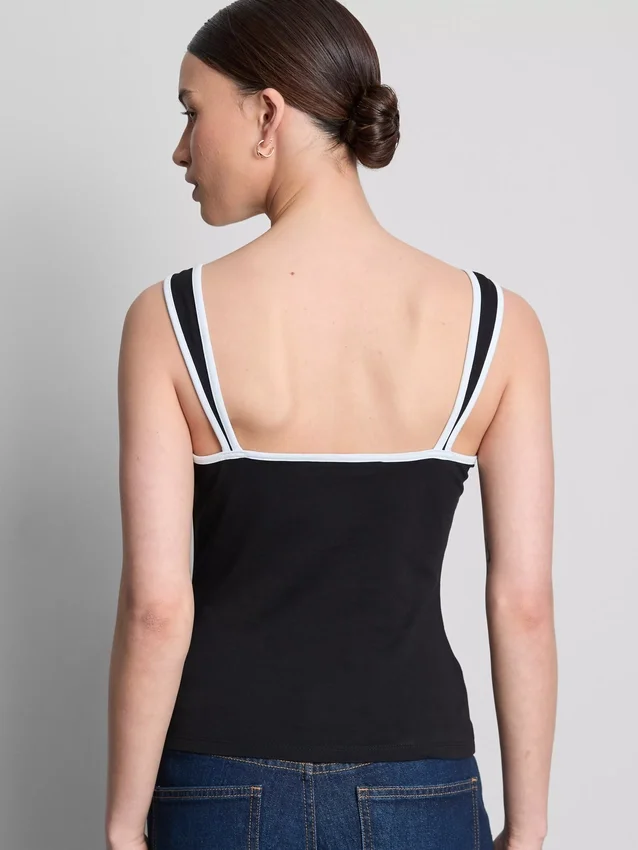 Tanktop met hartvormige halslijn, rijk aan katoen