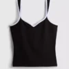 Tanktop met hartvormige halslijn, rijk aan katoen