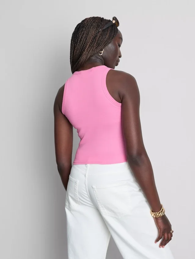 Tanktop met ingebouwde beugel en geribde rand