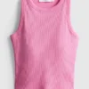 Tanktop met ingebouwde beugel en geribde rand